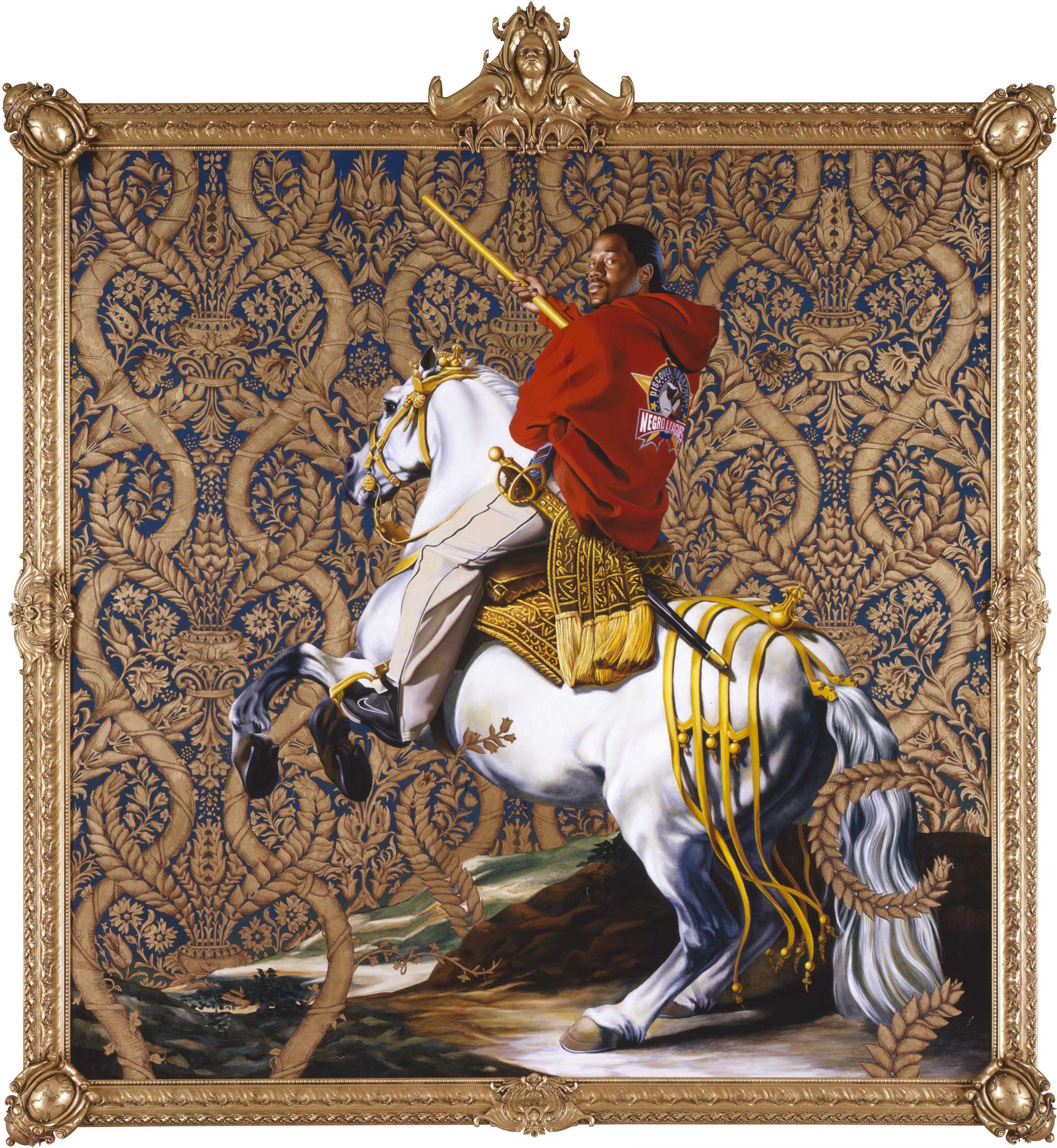 Kehinde Wiley | Rumors of War | Equestrian Portrait of the Count-Duke Olivares, 2005 Oil and Enamel on Canvas.  | 2