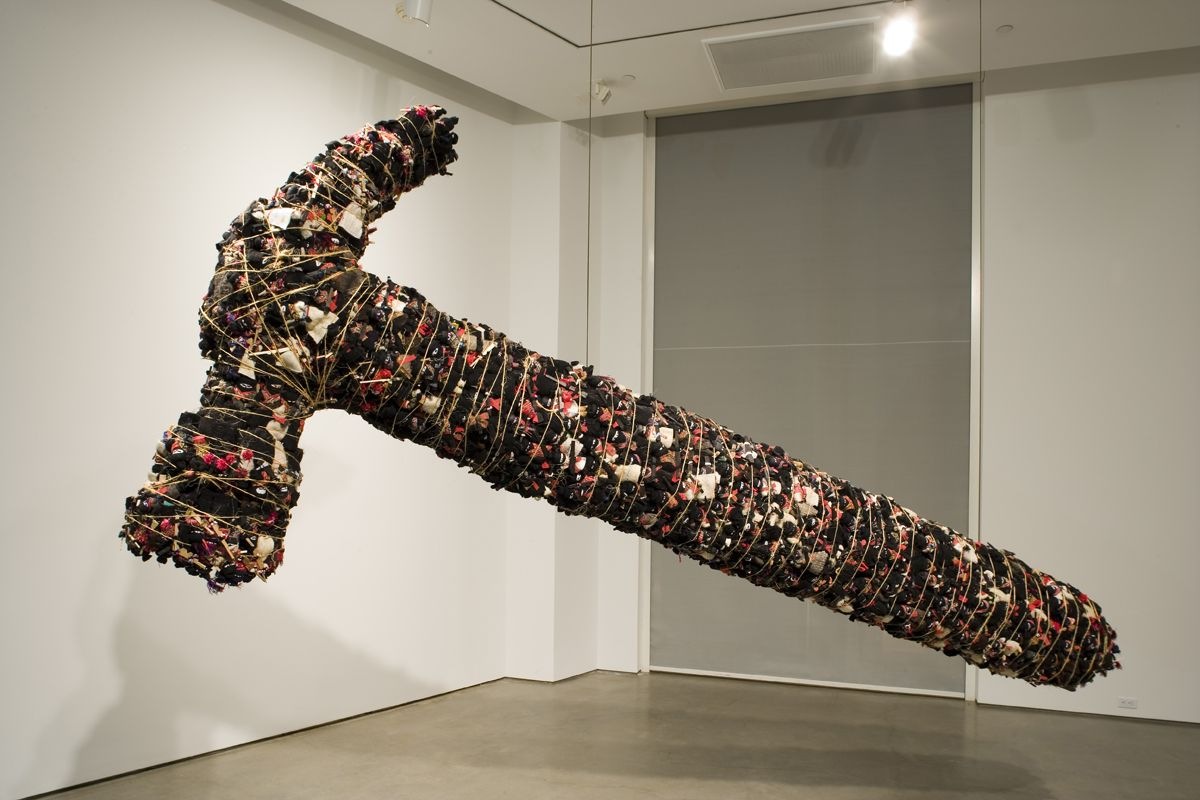  | Selected Works | Glenn Kaino, Untitled (Reverse Inverse Ninja Law), 2006, Zapatista dolls, twine, fiberglass, 14 x 8 x 3 feet, Courtesy of the Museum of Contemporary Art, San Diego (MCASD) | 31