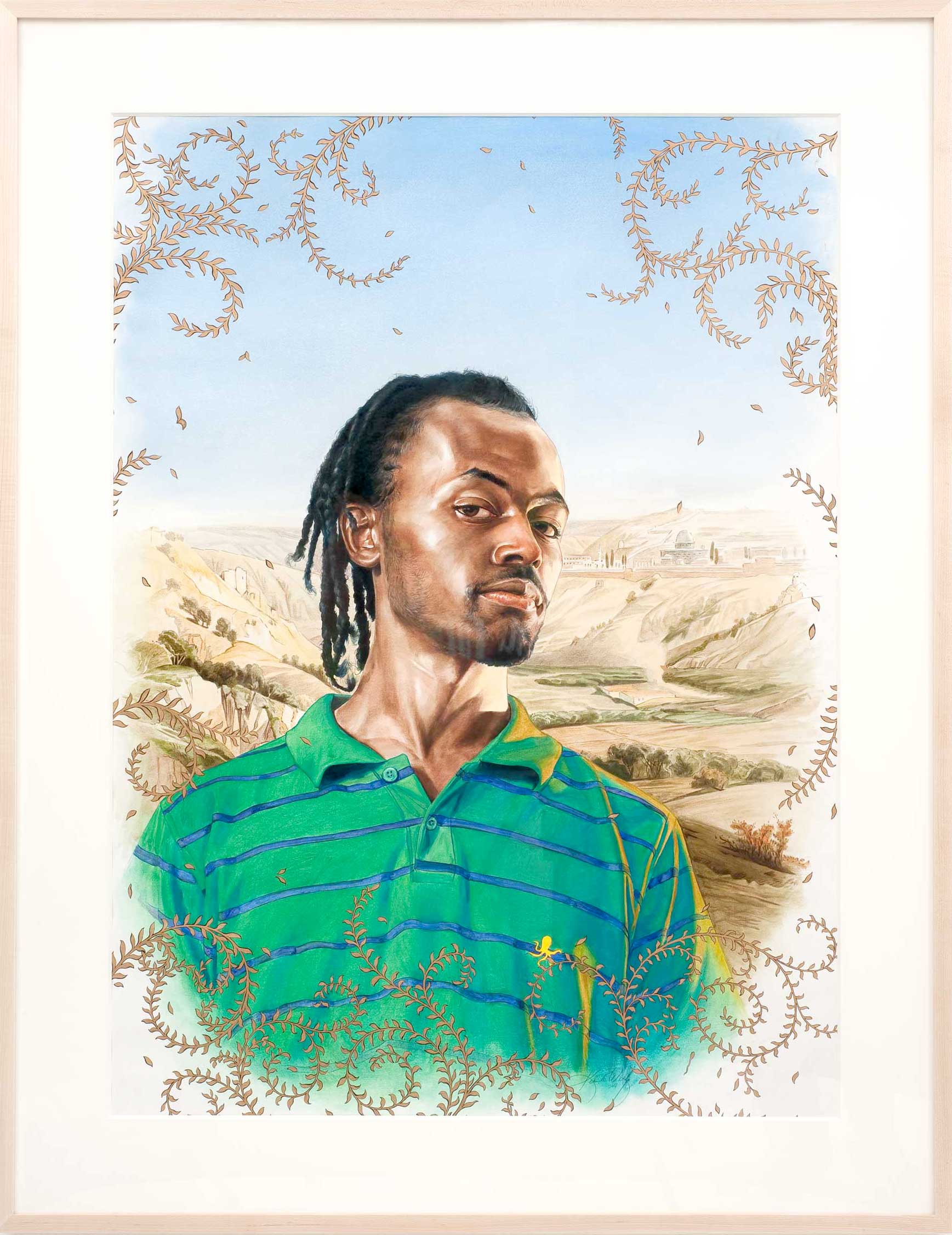 Kehinde Wiley | The World Stage: Israel | Liking Daniel Ailin, 2011 Oil Wash on Paper. | 8