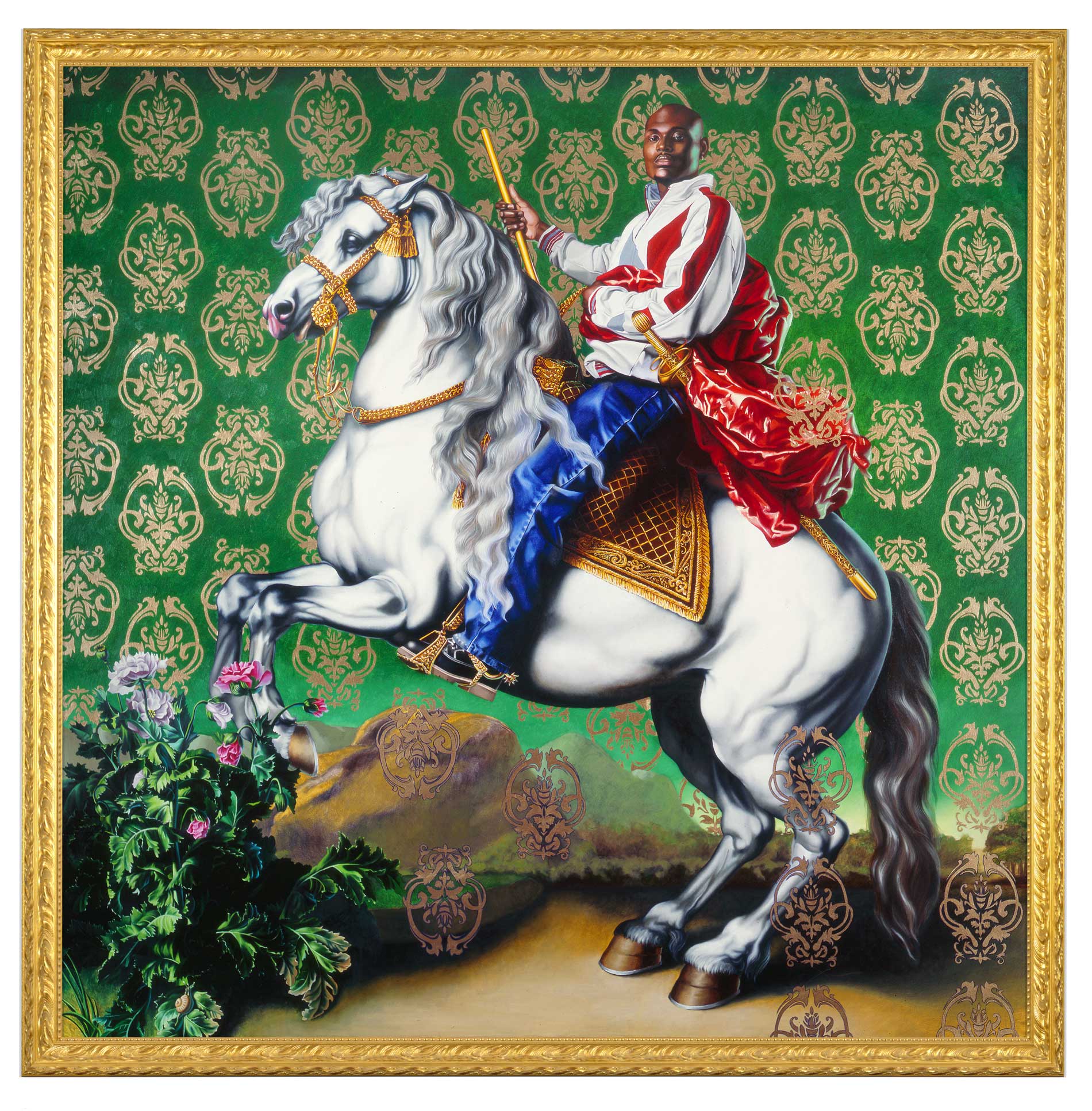 Kehinde Wiley | Rumors of War | Prince Tommaso Francesco of Savoy-Carignano, 2006 Oil and Enamel on Canvas.  | 1