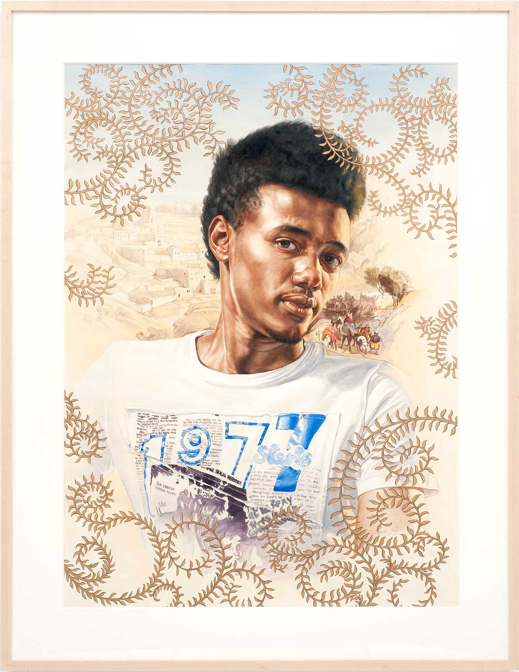 Kehinde Wiley | The World Stage: Israel | Simahue Walla (Study), 2011 Oil Wash on Paper.  | 12