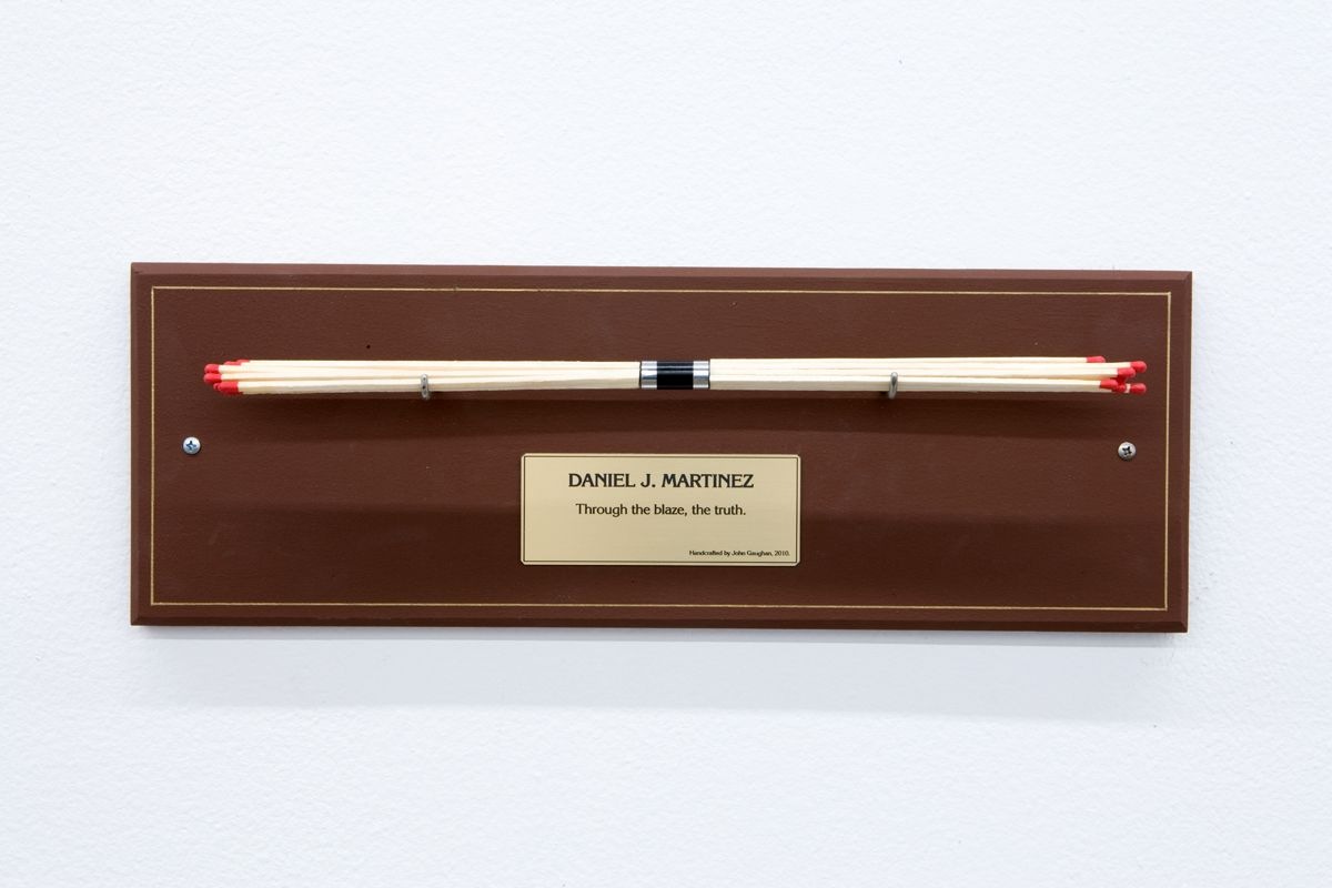  | Selected Works | Glenn Kaino, Wands Bygone, 2010, 33 wands and plaques, mixed media,19 x 6.5 inches (each), Courtesy of Private Collections | 10
