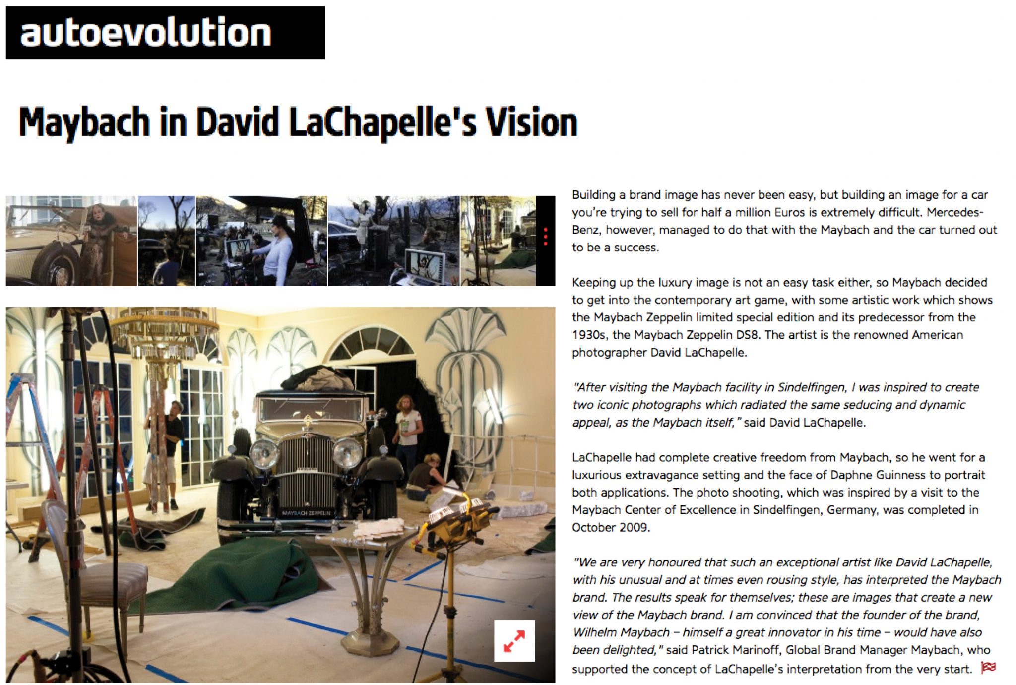 David LaChapelle | Maybach | Selected Press: Autoevolution | 16