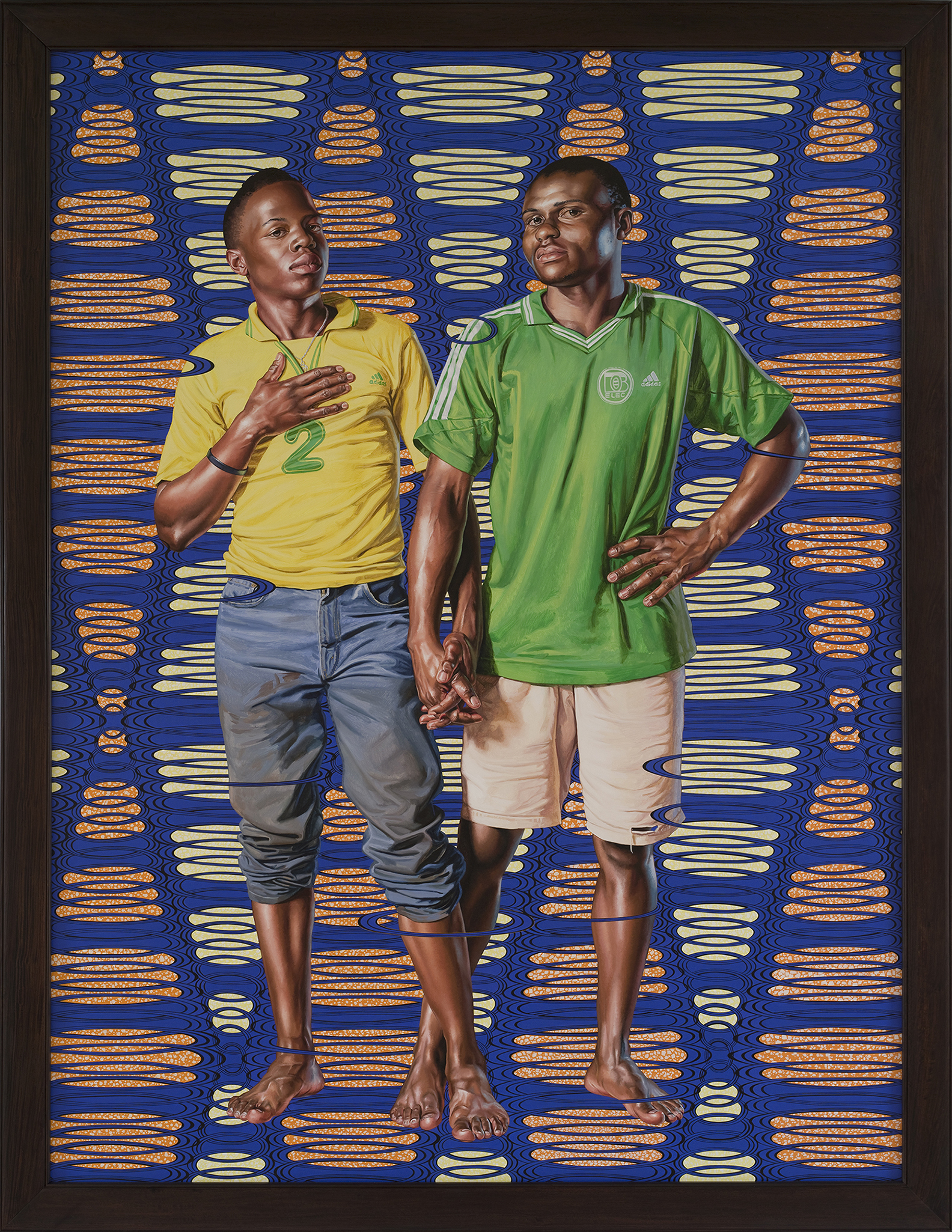 Kehinde Wiley | The World Stage: France | Alain Tala and Teddy Siemogne, 2012 Oil on Canvas. | 1