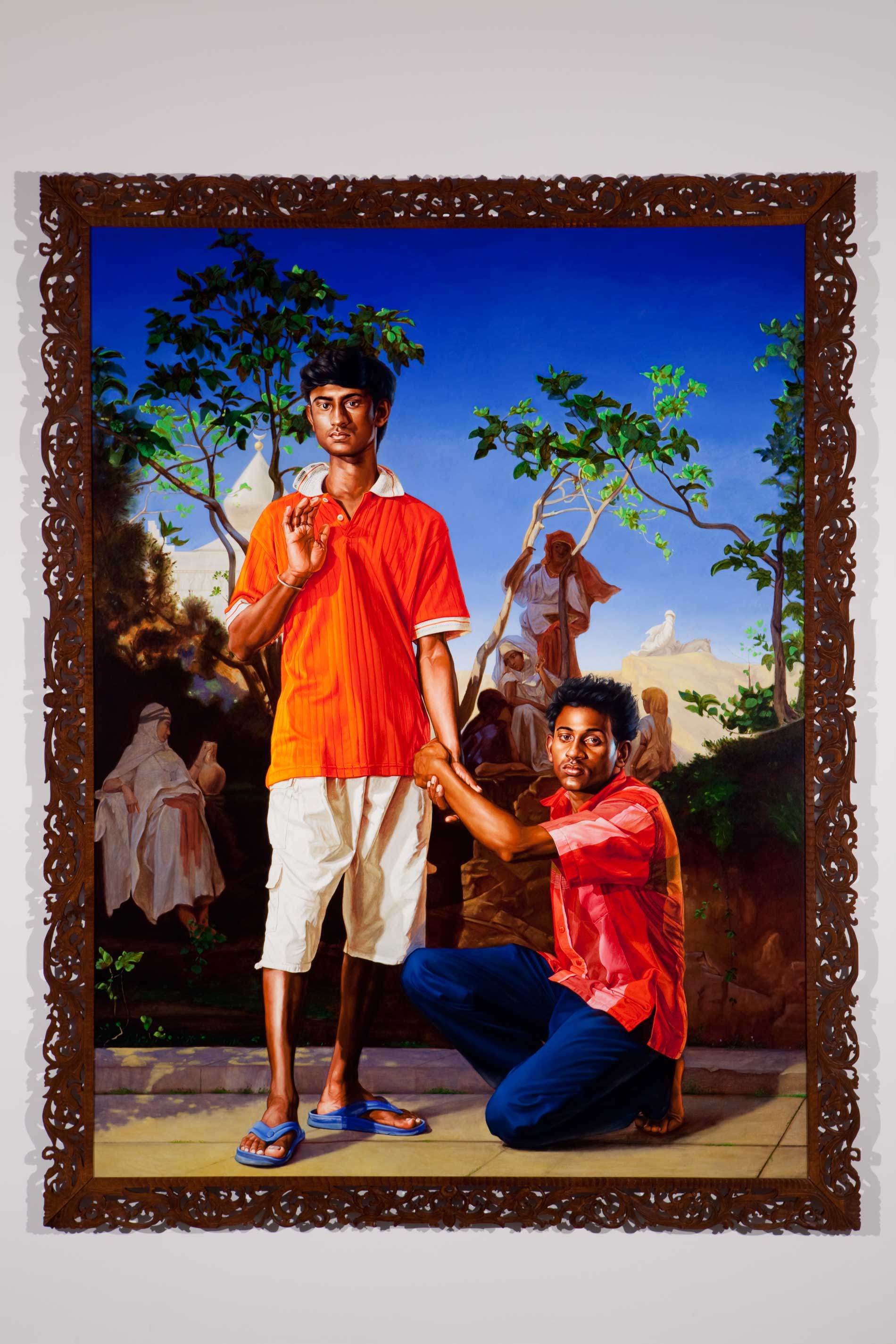 Kehinde Wiley | The World Stage: Sri Lanka | Annoyed Radha with Her Friends, 2010 Oil on Canvas.  | 1