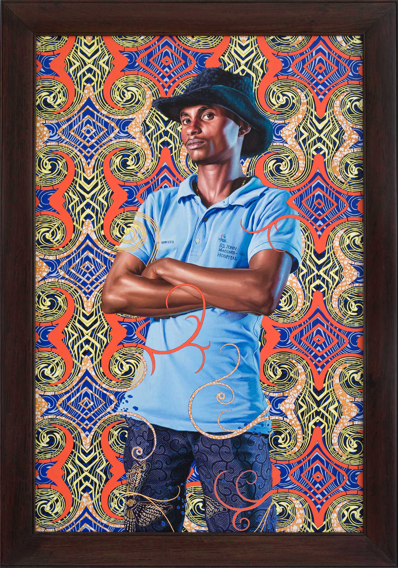 Kehinde Wiley | The World Stage: France | Woman with a Pearl, 2012 Oil on Canvas. | 2