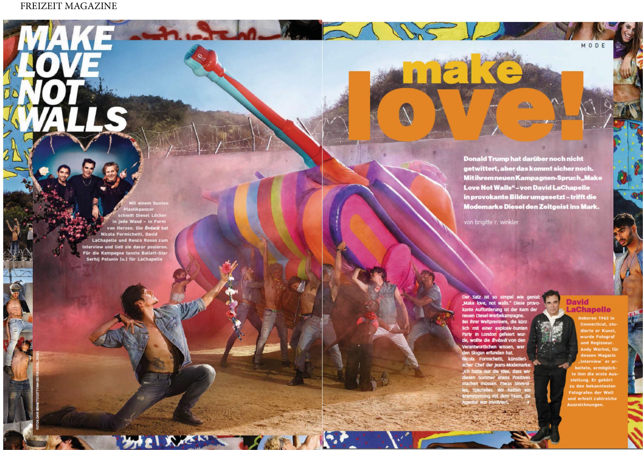 David LaChapelle | Diesel - Make love not walls | Selected Press: Freizeit Magazine Austria | 21