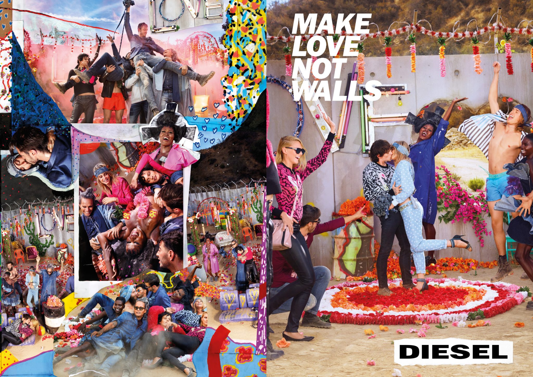 David LaChapelle | Diesel - Make love not walls | The award-winning multidisciplinary campaign launched with photography, a short film, and installations that traveled around the globe, putting forward a timely message that pays tribute to inclusion, love, diversity, and fraternity.
| 15