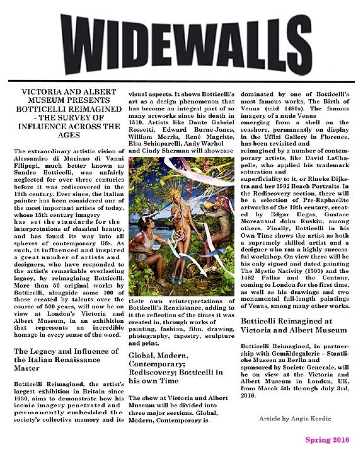 David LaChapelle | The Victoria & Albert Museum, London, UK, March 5 - July 3, 2016 | Selected Press: Widewalls | 3