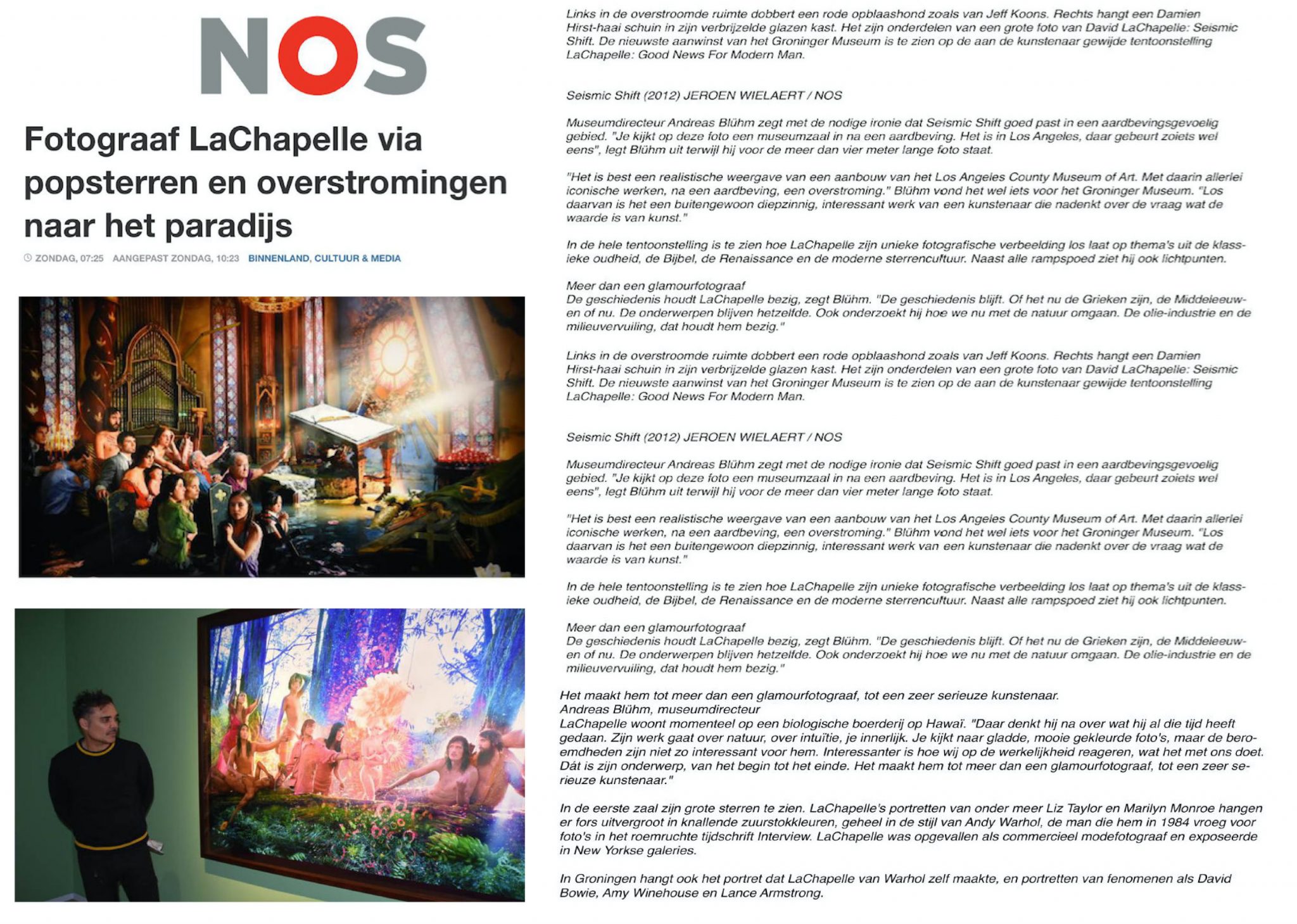 David LaChapelle | Groninger Museum, Groningen, The Netherlands, April 21 - October 28, 2018 | Selected press: NOS | 76
