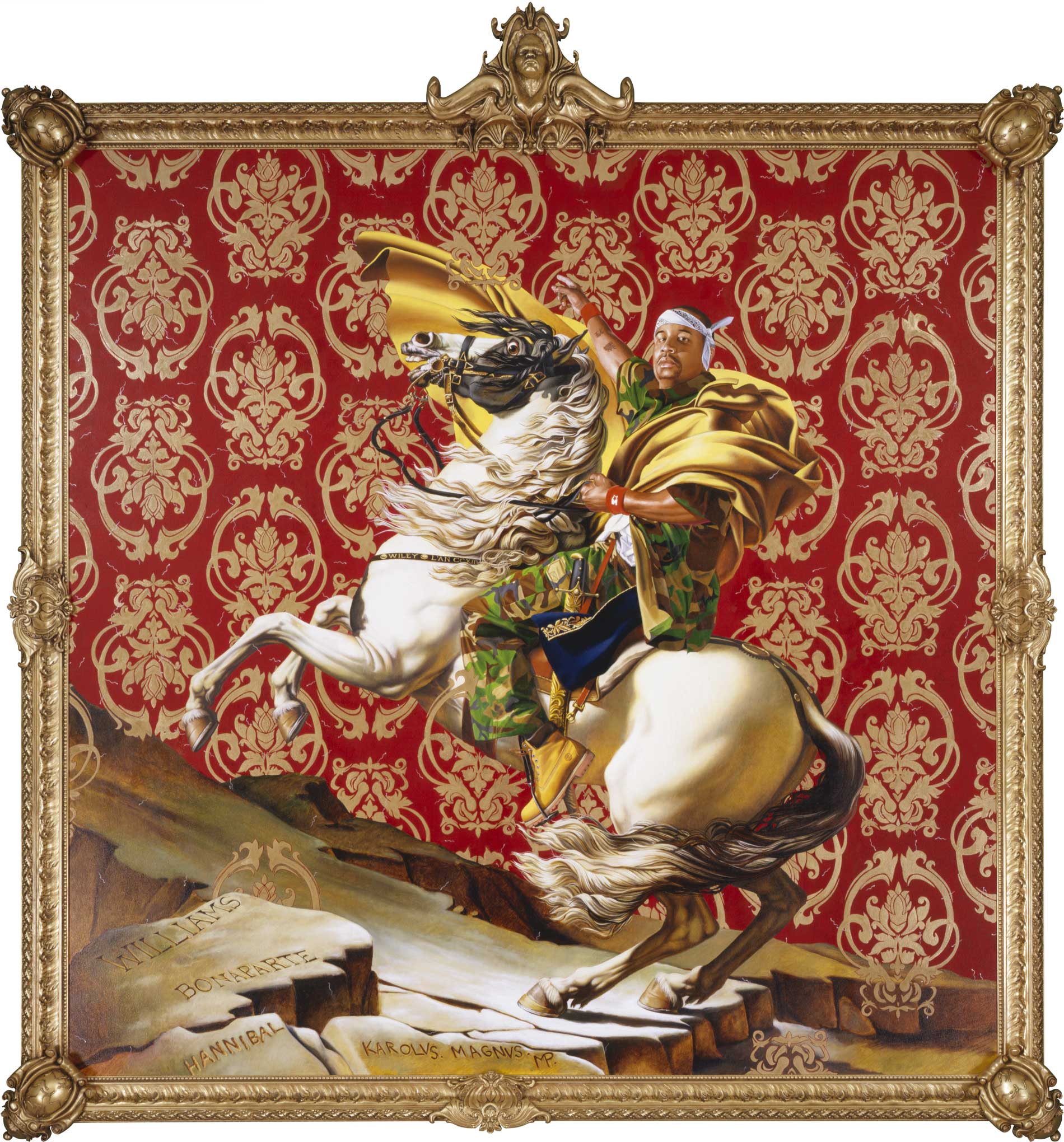 Kehinde Wiley | A New Republic, Brooklyn Museum, New York City, USA,  February 20- May 24, 2015 | Napoleon Leading the Army Over the Alps, 2005 Oil and Enamel on Canvas. | 16
