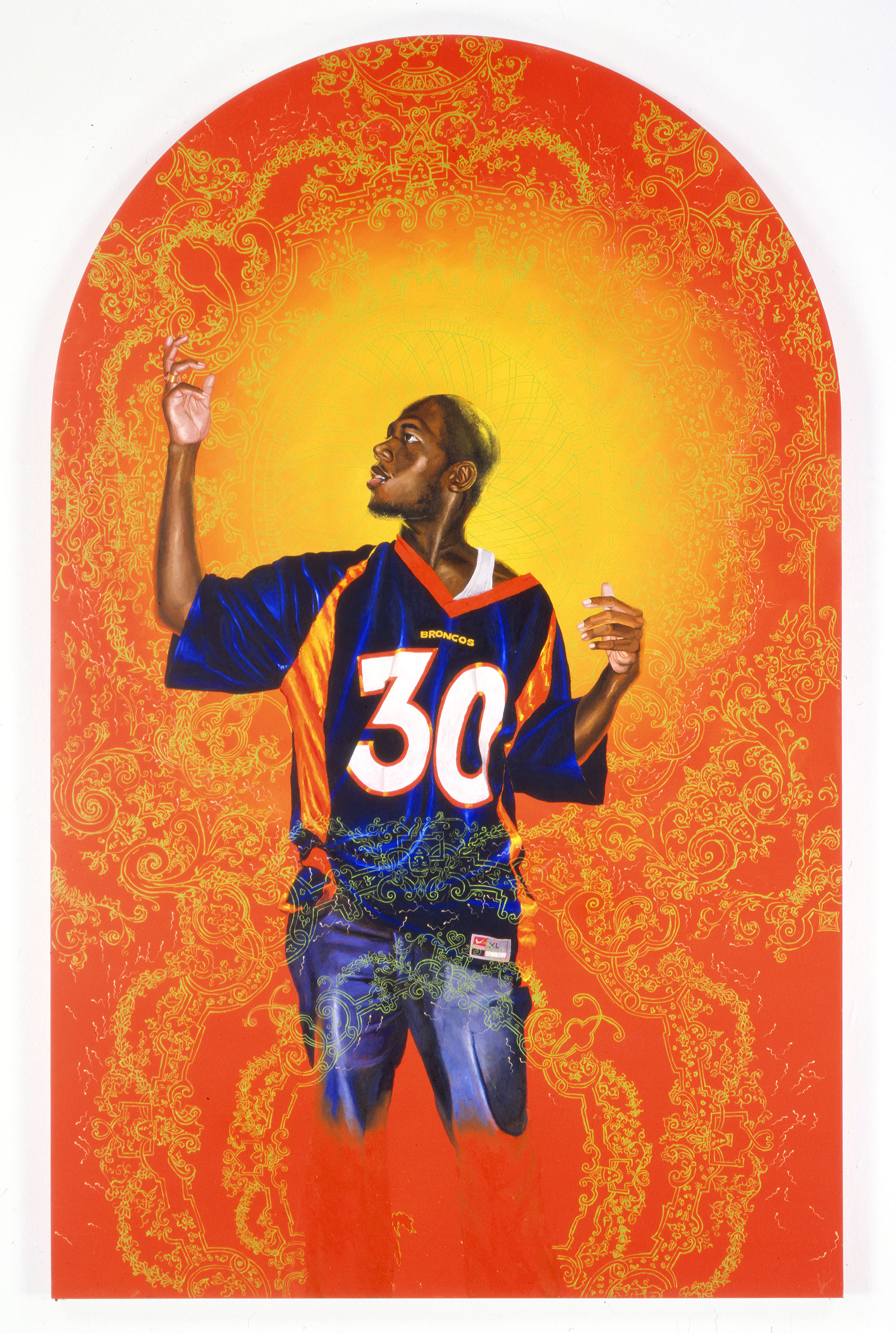 Kehinde Wiley | Passing / Posing  | Passing / Posing (Female Prophet Anne who Observes the Presentation of Jesus on the Temple), 2003 Oil on Canvas Mounted on Panel.  | 8