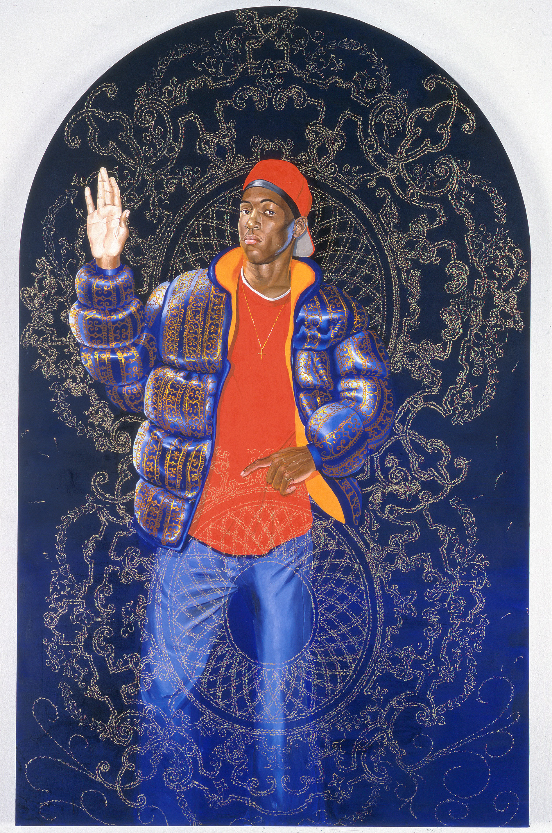 Kehinde Wiley | Passing / Posing  | Passing / Posing Female Prophet Deborah (Infinite Mobility), 2003 Oil on Canvas Mounted on Panel.  | 9