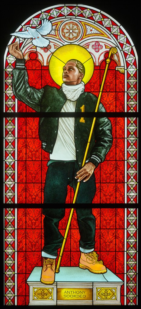 Kehinde Wiley | A New Republic, Brooklyn Museum, New York City, USA,  February 20- May 24, 2015 | Saint Remi , 2014 Stained Glass.  | 17