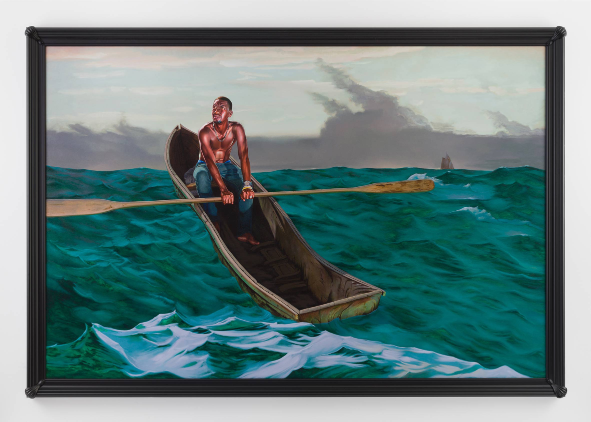 Kehinde Wiley | In Search of the Miraculous, Stephen Friedman Gallery, London, England, November 23, 2017- January 27, 2018 | The Fog Warning (Jasmine Gracout) , 2017 Oil on Canvas. | 13