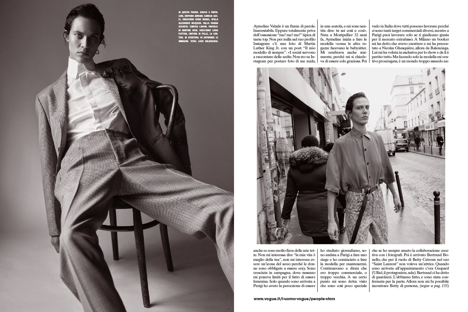Michael Philouze | L'Uomo Vogue: Aymeline Valade  | 2