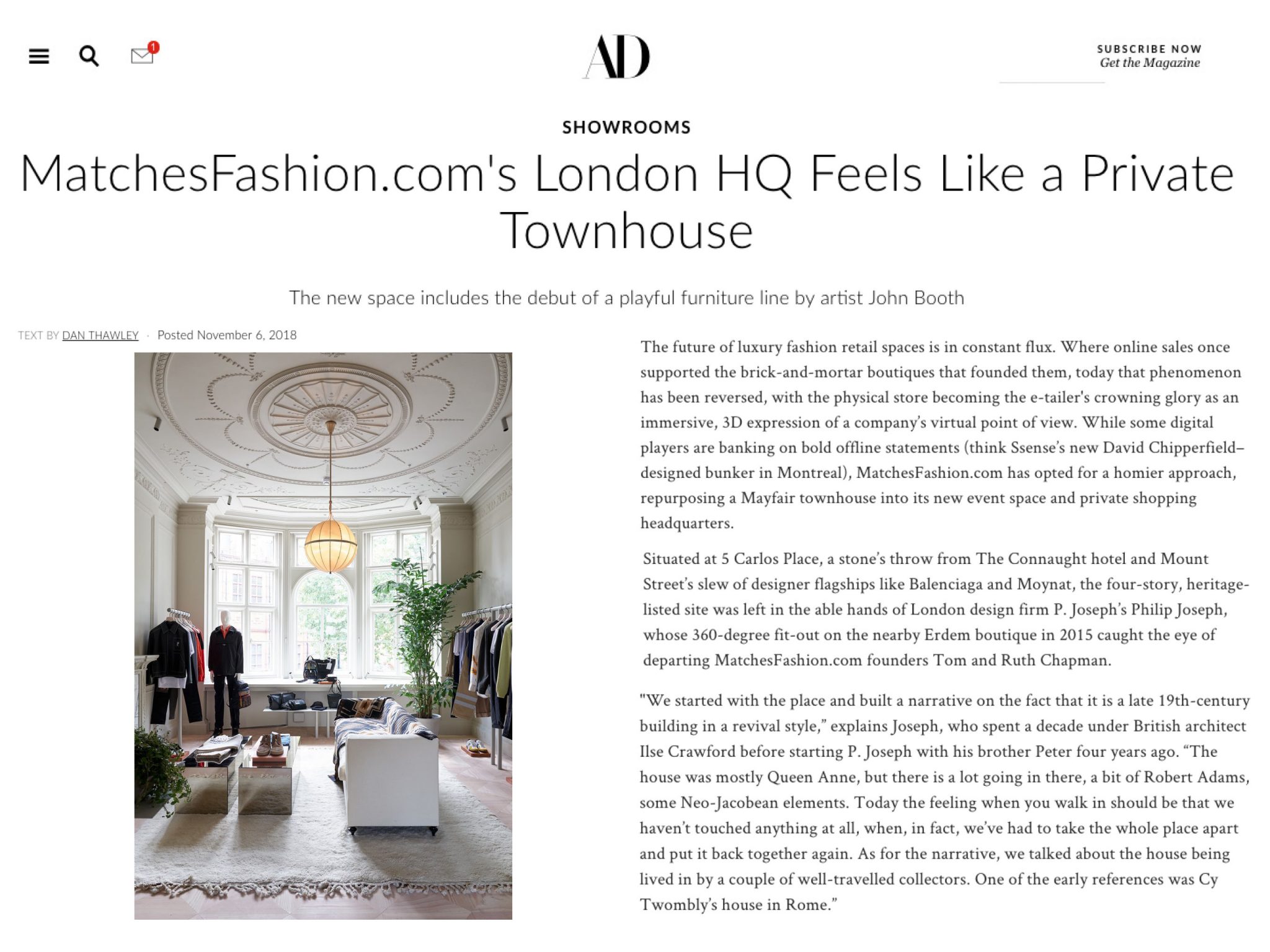 Dan Thawley | Architectural Digest | AD: MatchesFashion.com's London HQ feels like a private townhouse | 3