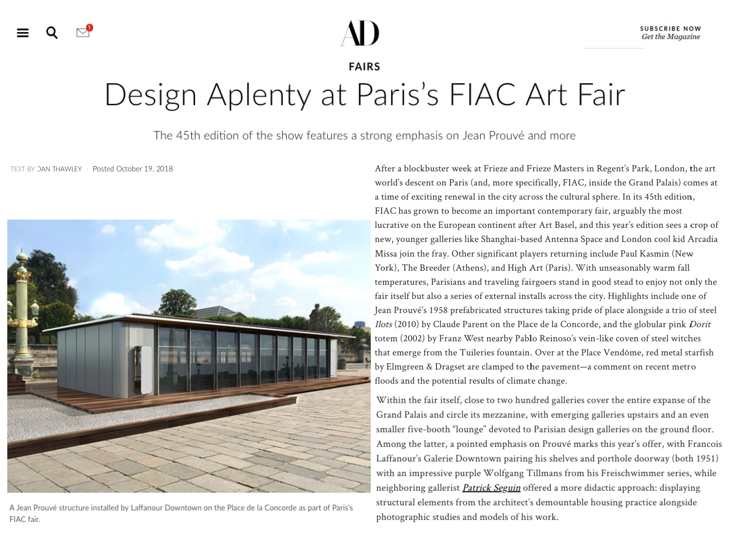 Dan Thawley | Architectural Digest | AD: Design aplenty at Paris's FIAC art fair | 8