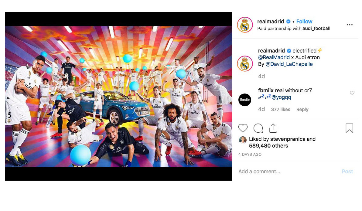 David LaChapelle | Audi x Real Madrid | As part of the launch of the campaign, Real Madrid, Audi, and David Lachapelle released the campaign simultaneously on their social media canals.| 26