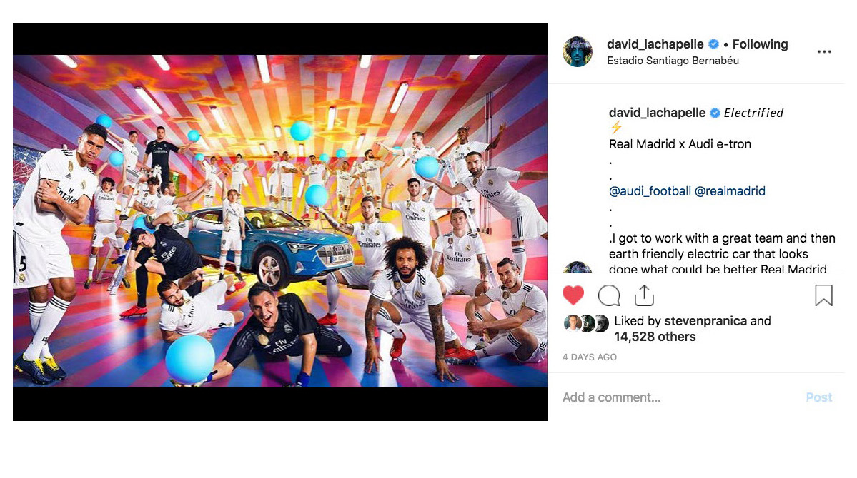 David LaChapelle | Audi x Real Madrid | As part of the launch of the campaign, Real Madrid, Audi, and David Lachapelle released the campaign simultaneously on their social media canals.| 27