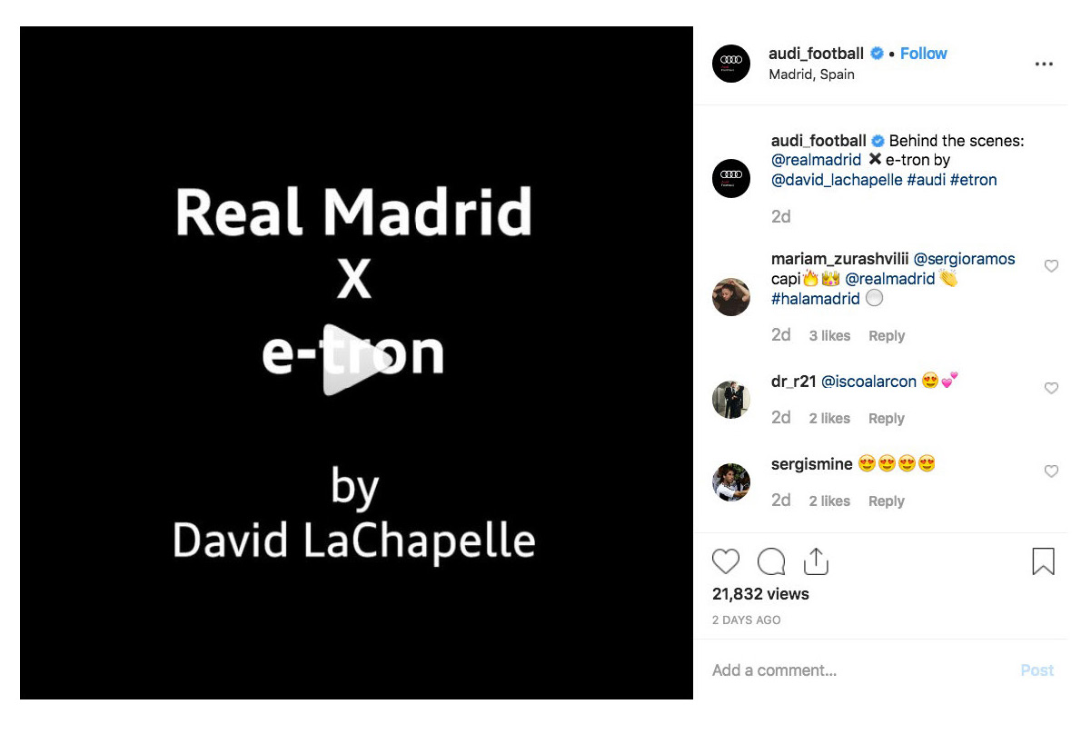 David LaChapelle | Audi x Real Madrid | Additionally to the campaign image, David LaChapelle and Audi released behind-the-scene and making-of videos for all social media canals.  | 29