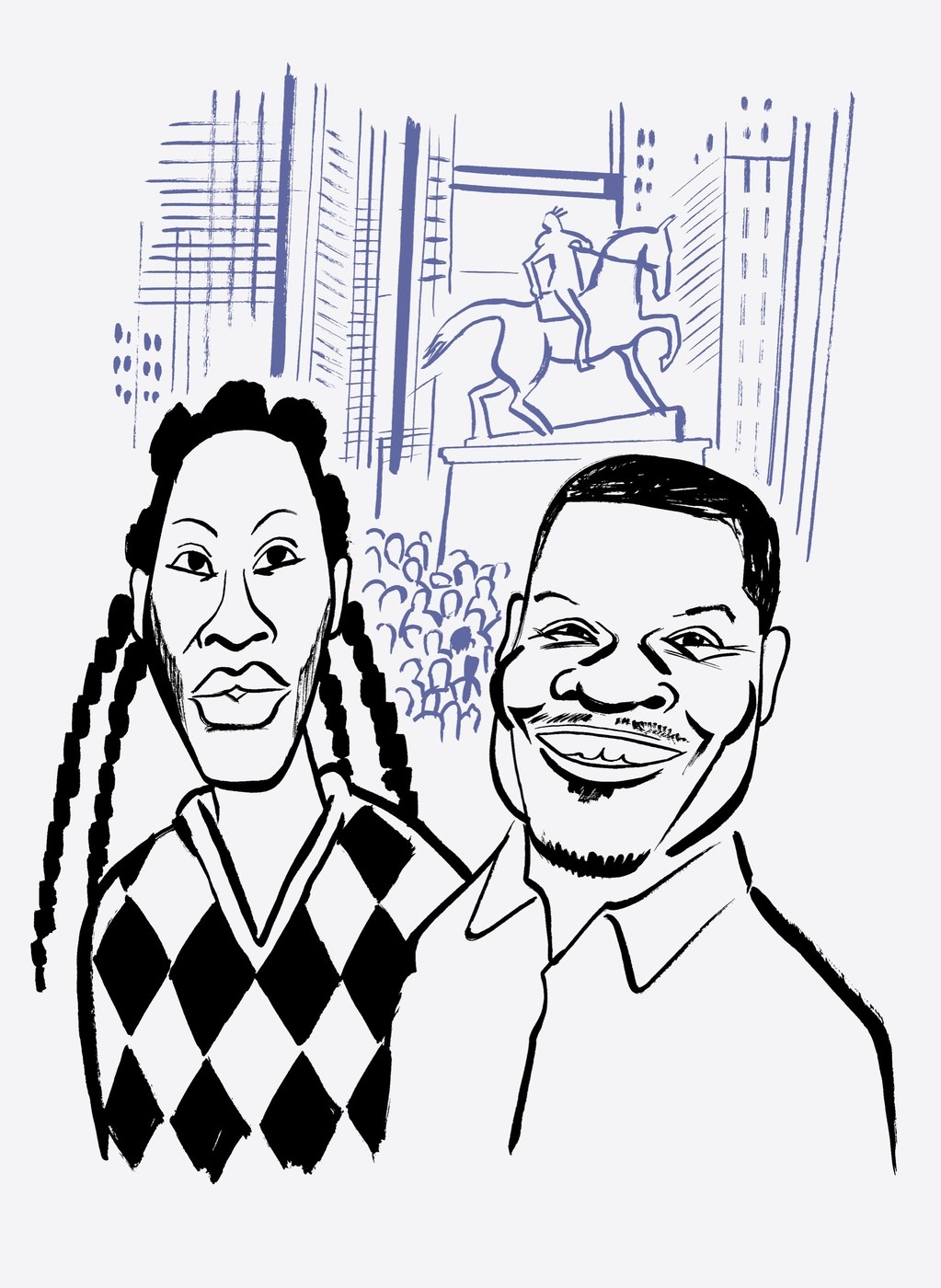 Kehinde Wiley and Jeremy O. Harris&rsquo;s Meeting of the Minds | Illustration by Jo&atilde;o Fazenda | 1