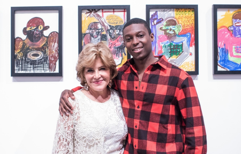 Leila Heller and Reginald Sylvester II at the opening of 'Surface Issues'
