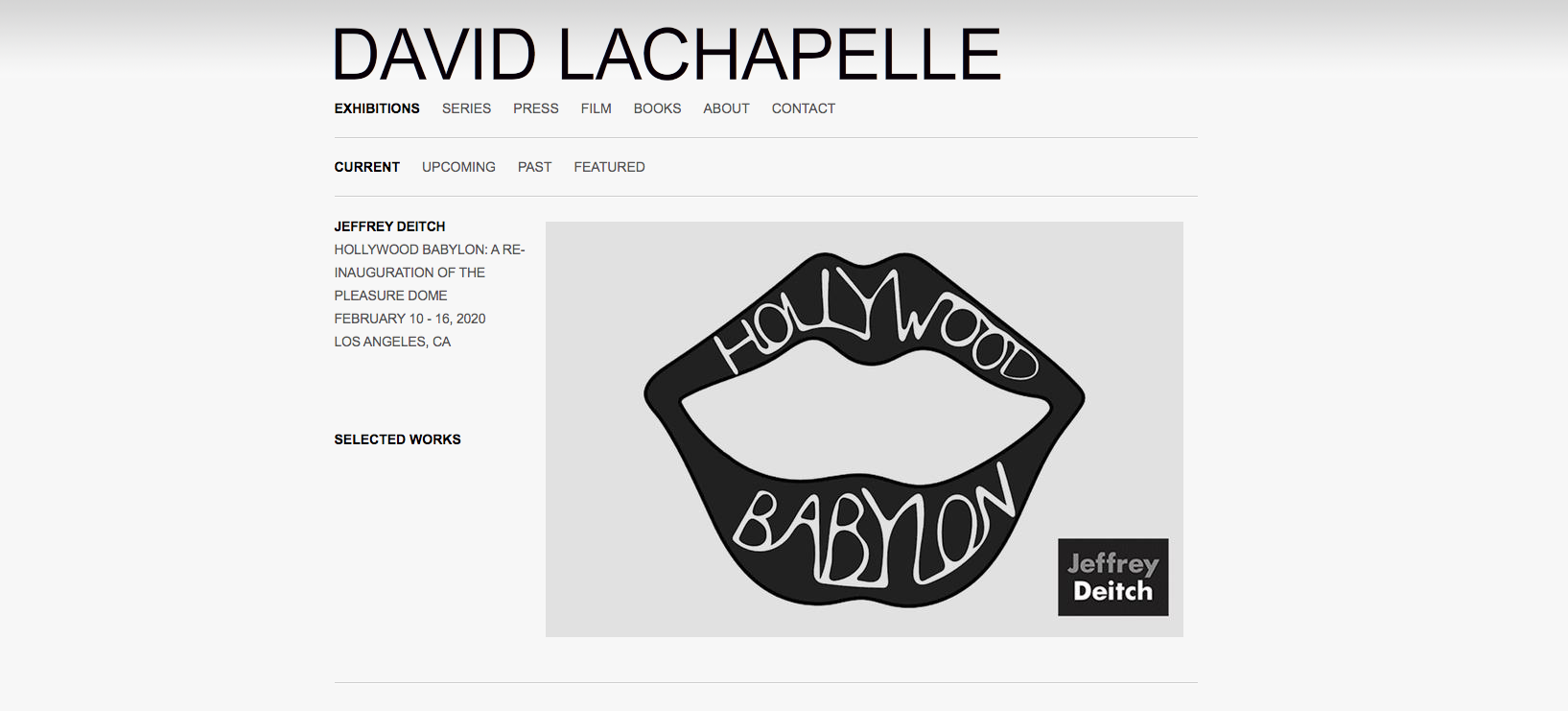 David LaChapelle | HOLLYWOOD BABYLON, JEFFREY DEITCH, LOS ANGELES, UNITED STATES, FEB 10-15, 2020 | 1