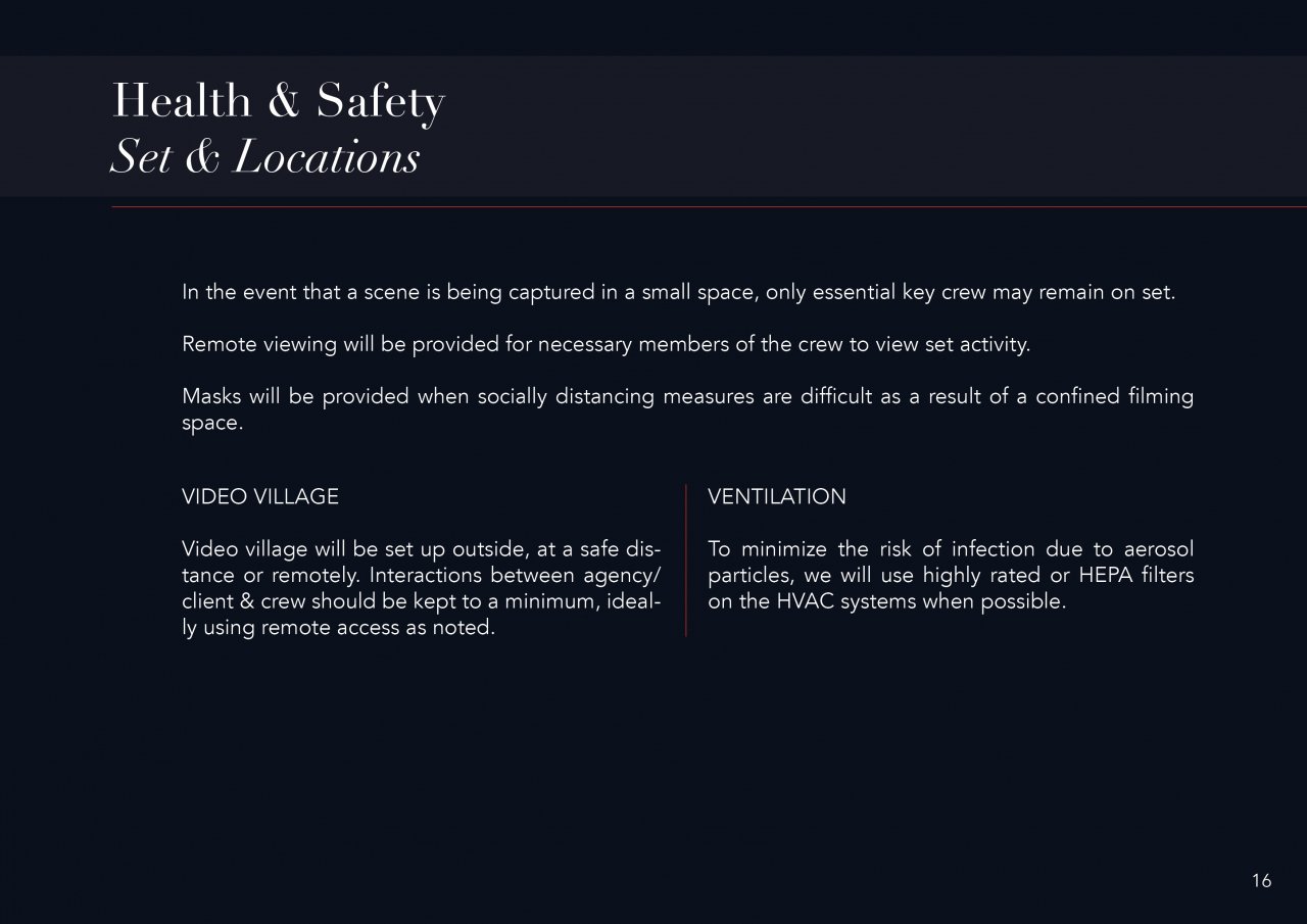 CXA Agency Releases Return to Work Guide for Safe & Responsible Shoot Production | 17