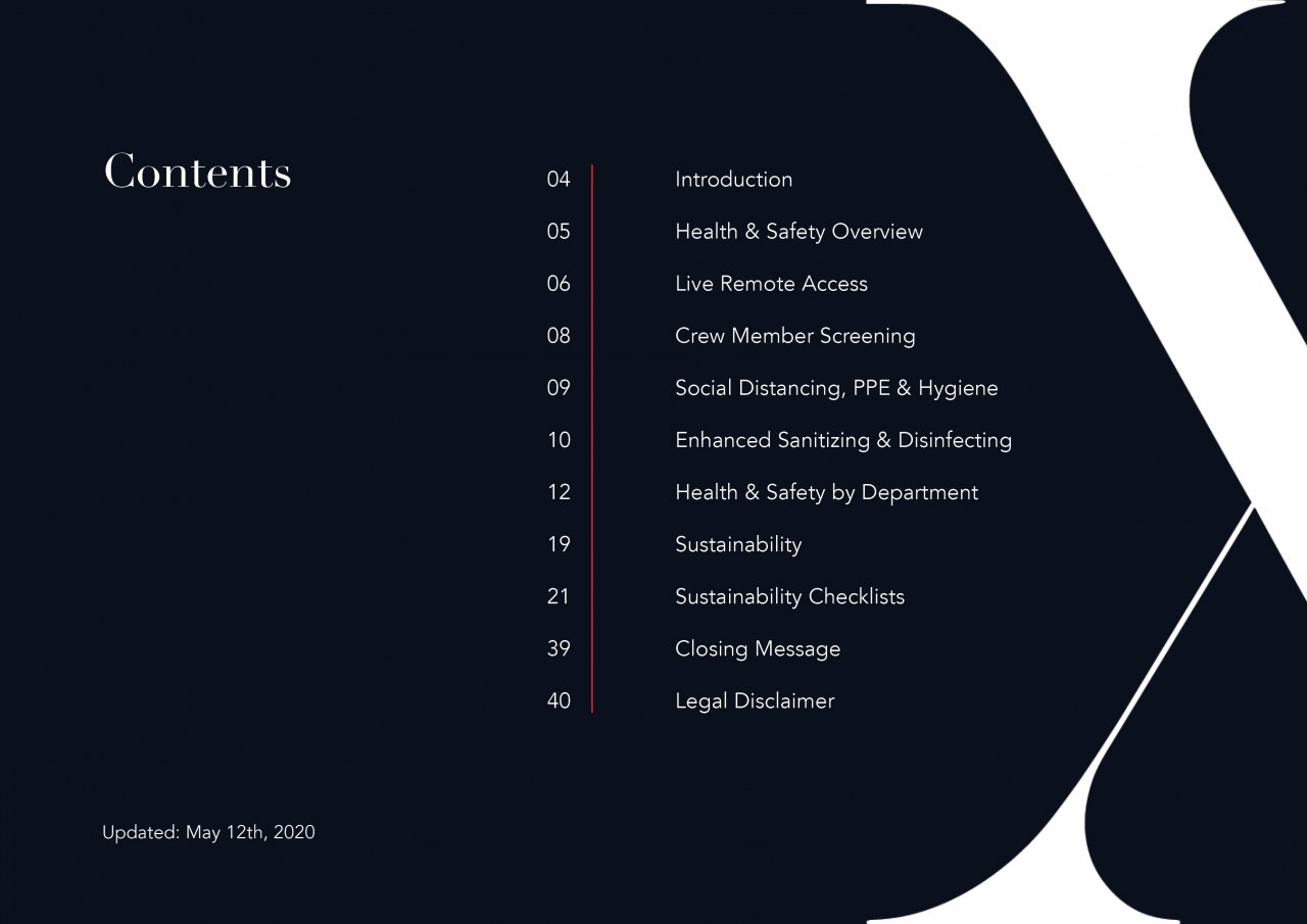 CXA Agency Releases Return to Work Guide for Safe & Responsible Shoot Production | 4