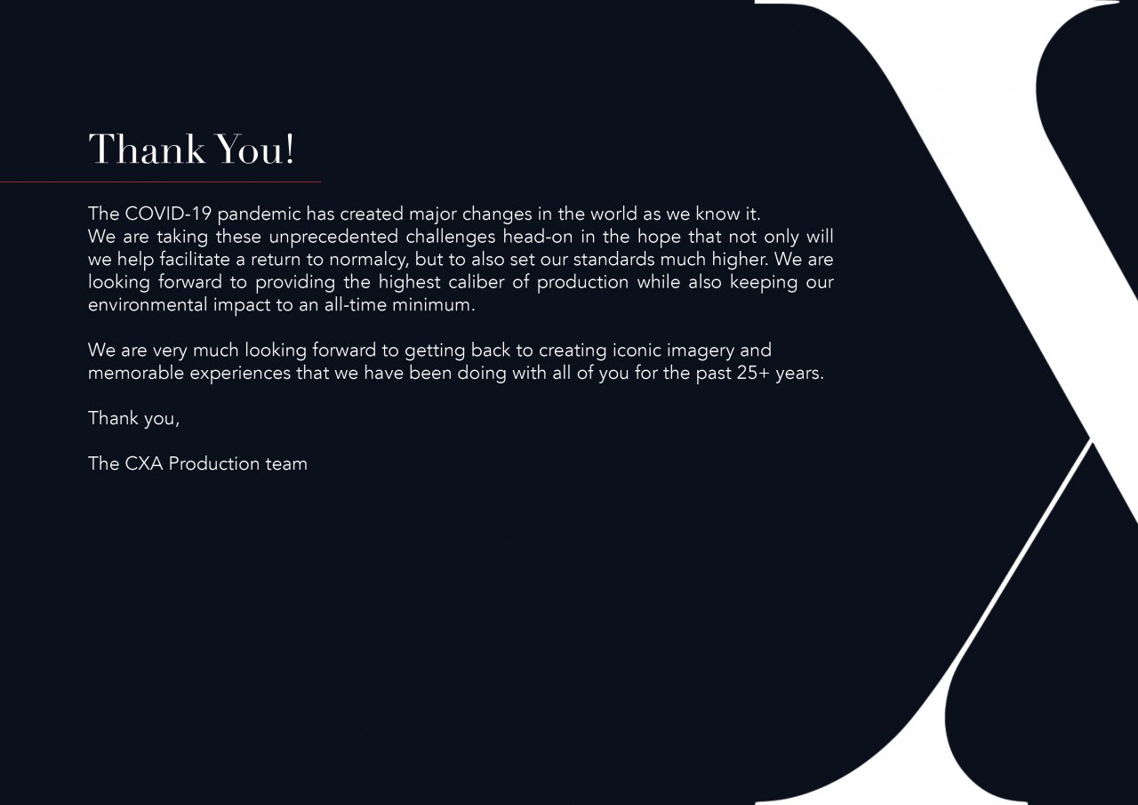 CXA Agency Releases Return to Work Guide for Safe & Responsible Shoot Production | 40