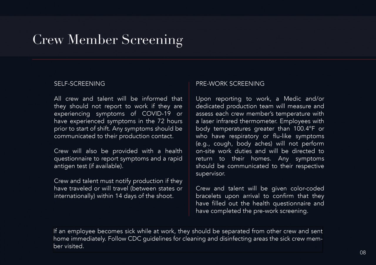 CXA Agency Releases Return to Work Guide for Safe & Responsible Shoot Production | 9