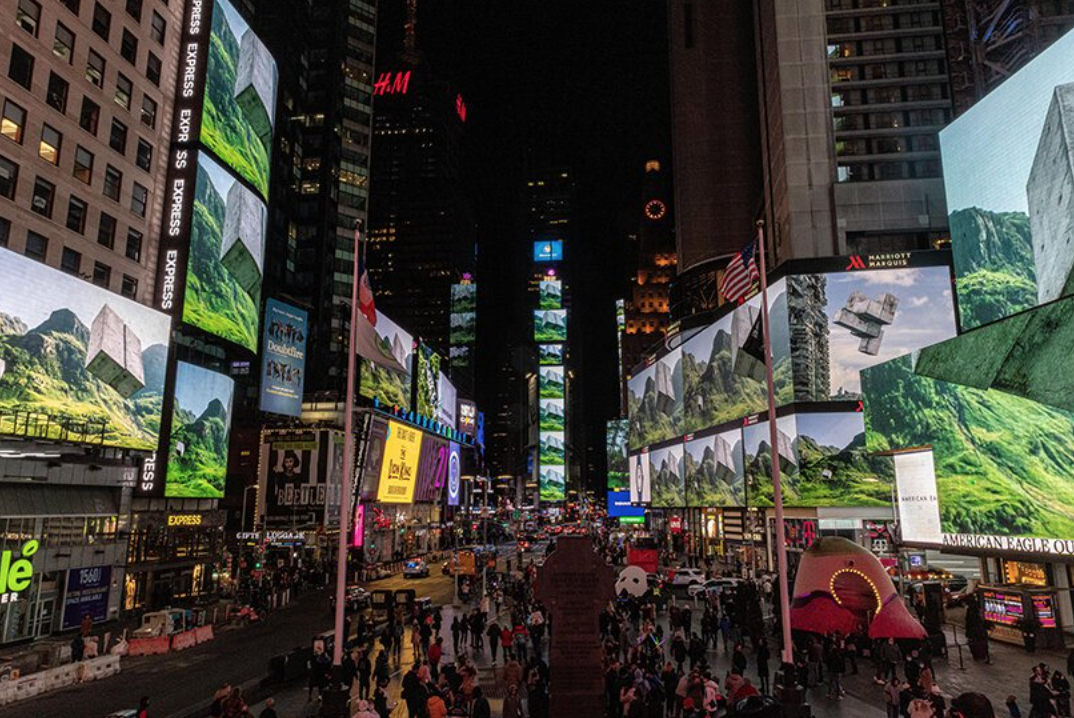 Playing at Times Square, ‘Drifters’ Reveals Concrete Blocks Floating Across Surreal Highlands | 2