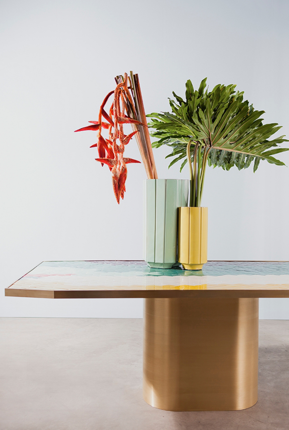 'Landscape' table & vases, Carwan Gallery