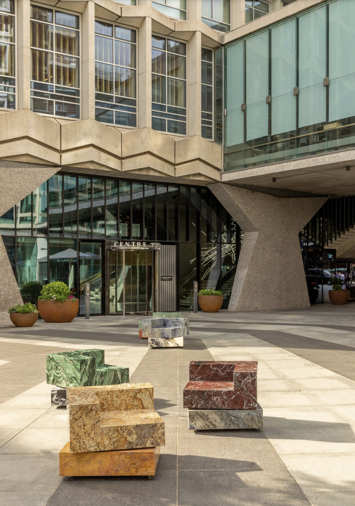 Swivel by Sabine Marcelis is a rotating stone chair installation at London Design Festival | 5