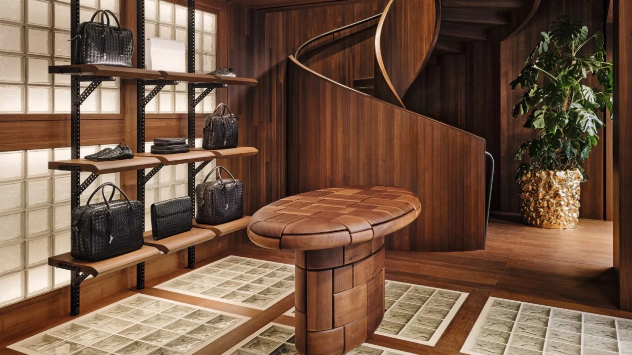 Bottega Veneta creative director Matthieu Blazy combines glass bricks and walnut for first store | 5