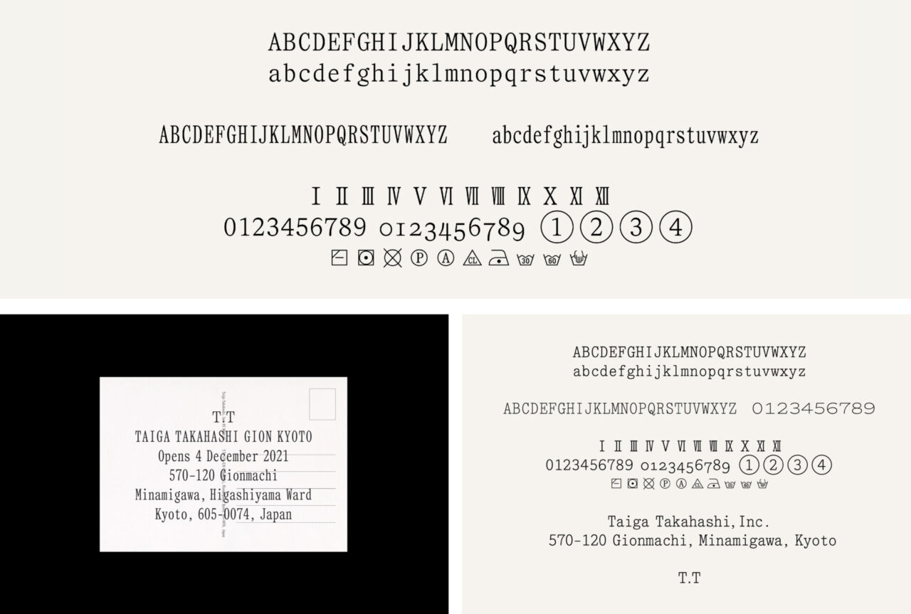 Taiga Takahashi, Custom Typeface